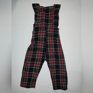 Smiling Botton Plaid Romper